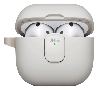 Etui na słuchawki Uniq Etui Clyde do AirPods 4 Lock Case beżowy